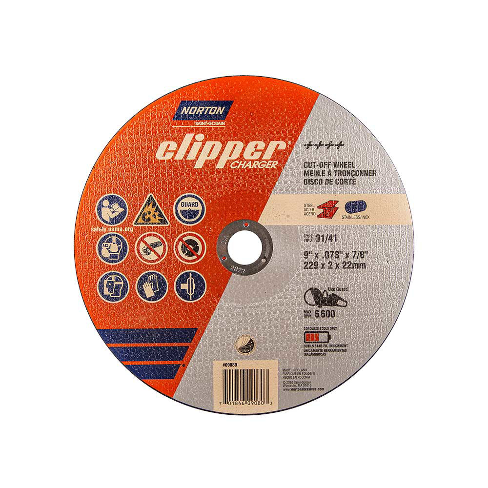 Norton | Cutoff Wheels Charger | 9 X .078 X 7/8 | Pack of 25