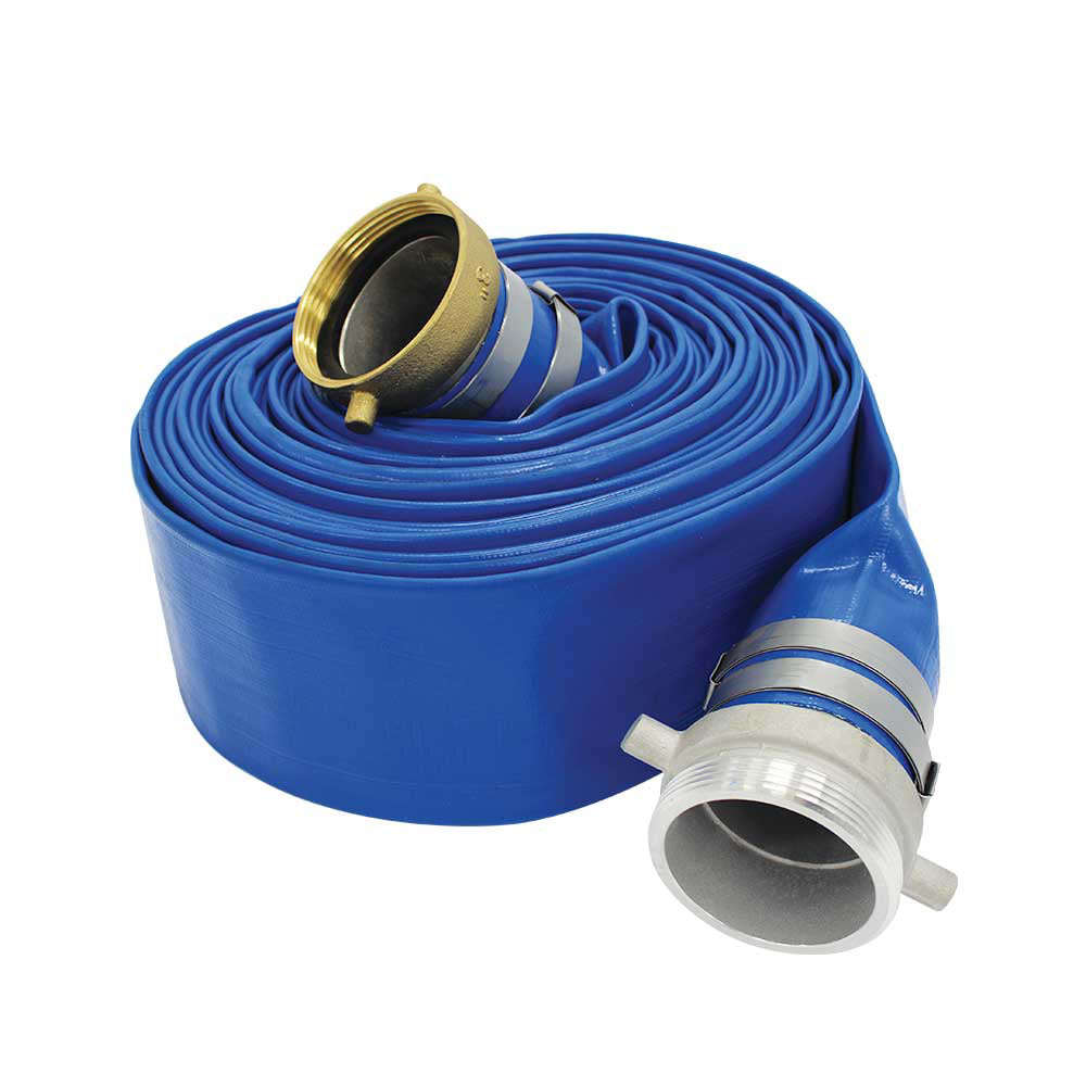 JGB | 2-In. X 50-Ft. Blue PVC Discharge Hose MxF Water Shanks
