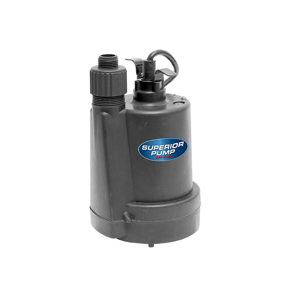 Superior Utility Pump | 1/4 HP | Thermoplastic | 1-1/4-In. NPT | 1800 GPH