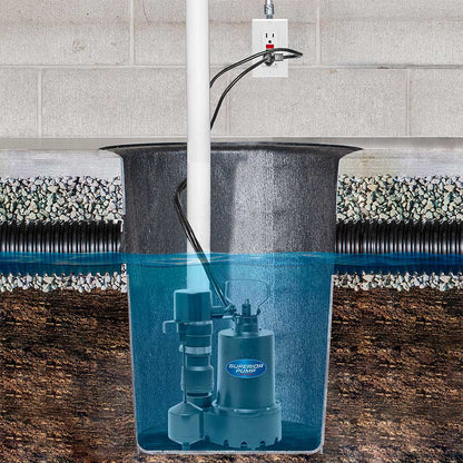 Superior Sump Pump | 1/3 HP | Cast Iron | 1-1/2-In. NPT | 2760 GPH
