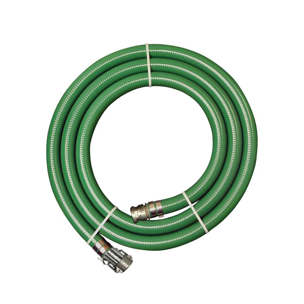 JGB | 2-In. 20-Ft. Green PVC Suction Hose CxE Camlocks