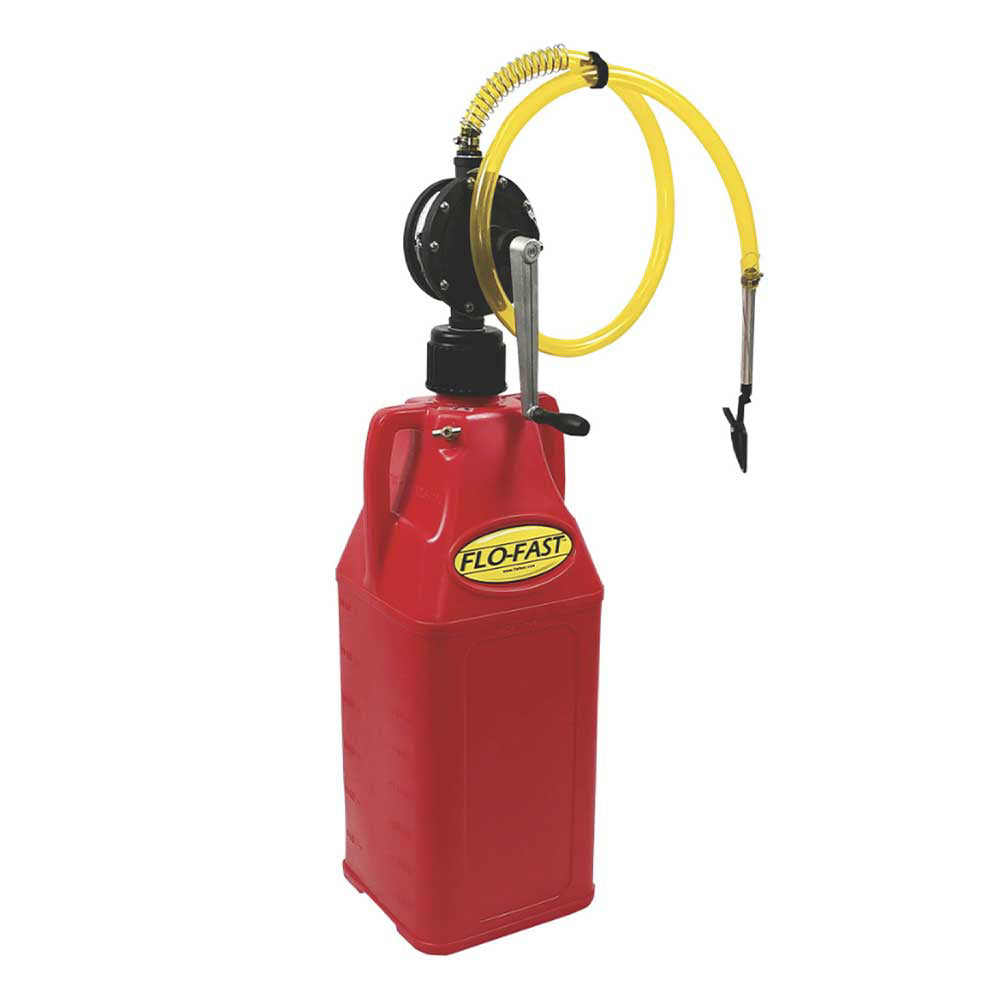 FLO-FAST | 10.5 Gallon Container with Pump | Professional Model Pump | Red