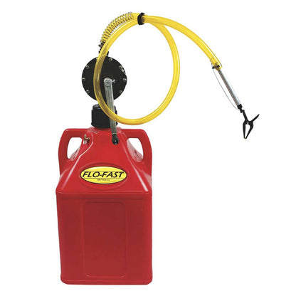 FLO-FAST | 15 Gallon Container with Pump | Professional Model Pump | Red