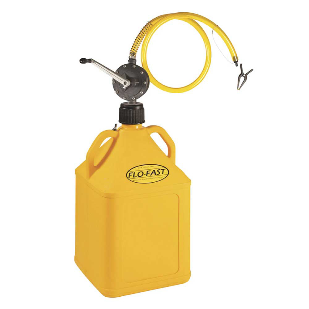 FLO-FAST | 15 Gallon Container with Pump | Professional Model Pump | Yellow