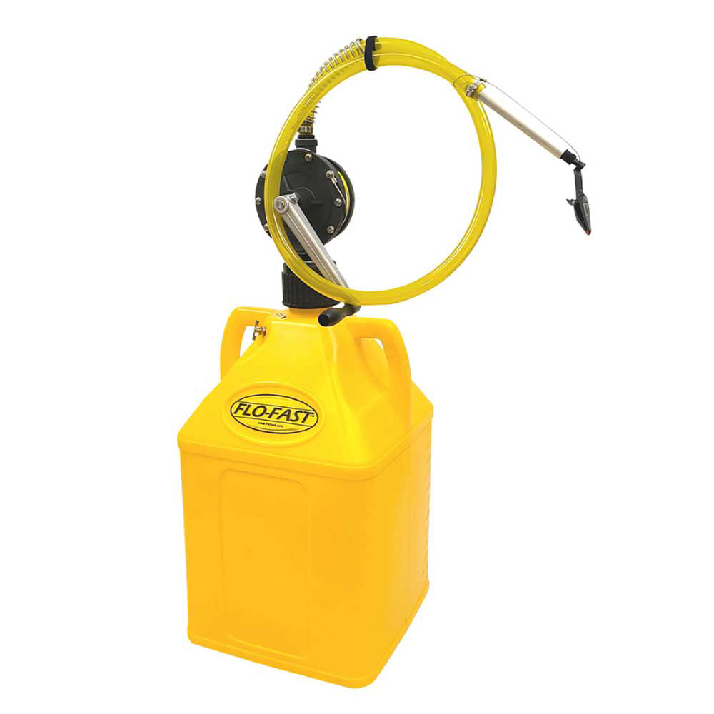 FLO-FAST | 15 Gallon Container with Pump | Professional Model Pump | Yellow