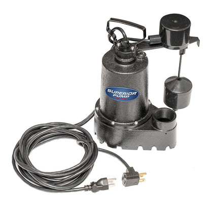 Superior Sump Pump | 1/3 HP | Cast Iron | 1-1/2-In. NPT | 2760 GPH
