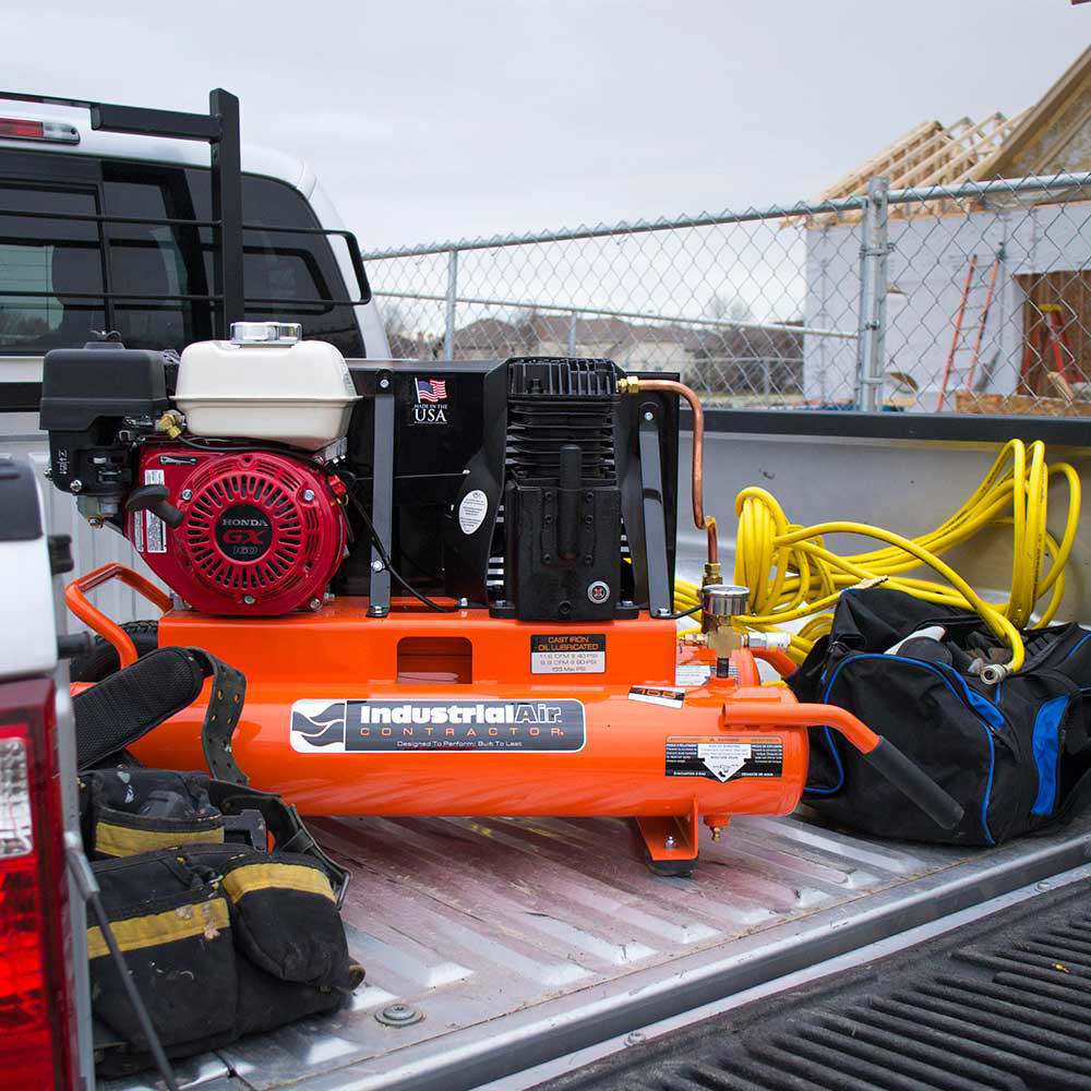 Industrial Air 8-Gallon Air Compressor | Wheelbarrow Style | 9.9 CFM @ 90 PSI | Honda GX160