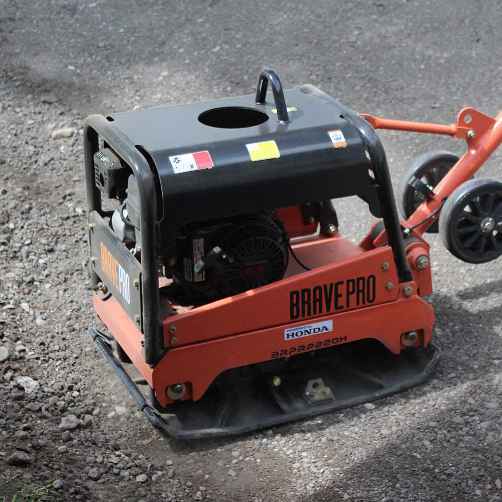 BravePro Reversible Plate Compactor | 20 In. | Wheel Kit | Honda GX200