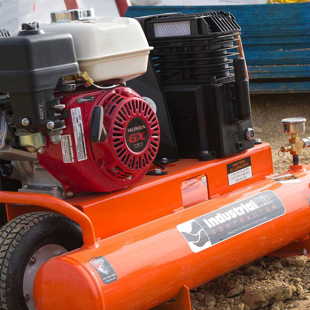 Industrial Air 8-Gallon Air Compressor | Wheelbarrow Style | 9.9 CFM @ 90 PSI | Honda GX160
