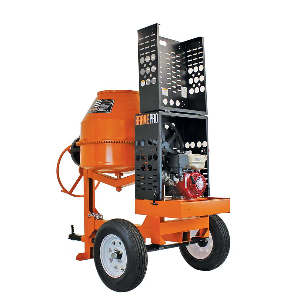 BravePro Concrete Mixer | 9 Cu. Ft. Steel Drum | Honda GX270