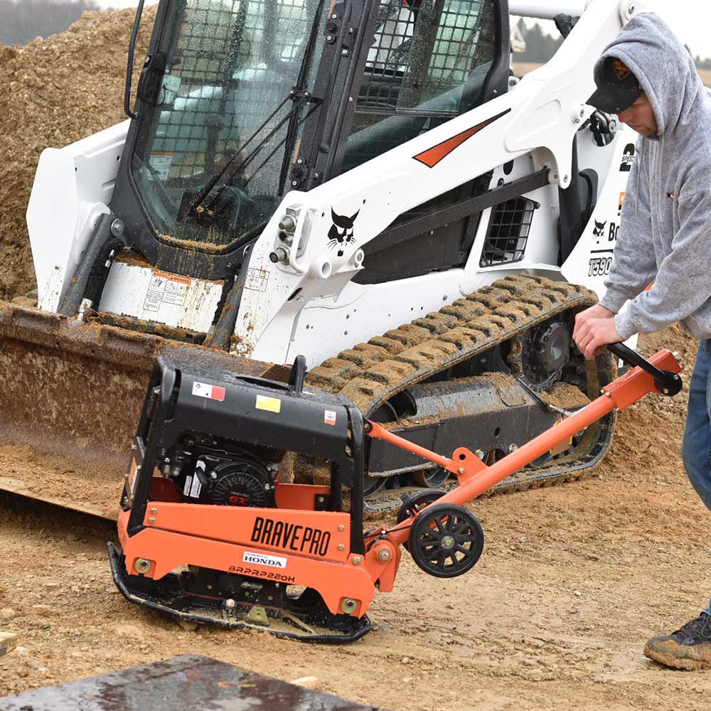 BravePro Reversible Plate Compactor | 20 In. | Wheel Kit | Honda GX200