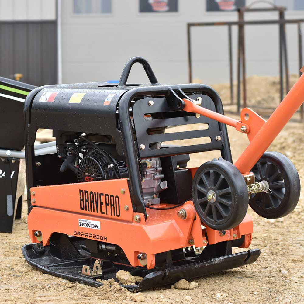 BravePro Reversible Plate Compactor | 20 In. | Wheel Kit | Honda GX200