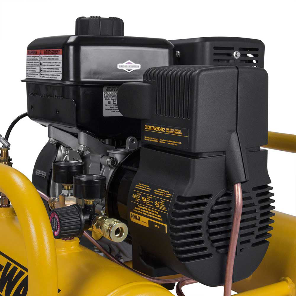 DeWalt 4-Gallon Air Compressor | Pontoon Style | 5.0 CFM @ 90 PSI | Honda GX160