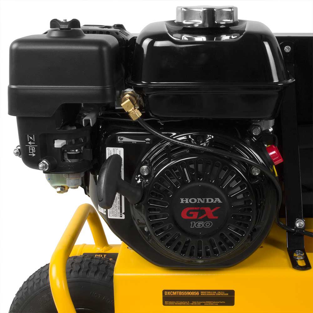 DeWalt 8-Gallon Air Compressor | Wheelbarrow Style | 9.9 CFM @ 90 PSI | Honda GX160