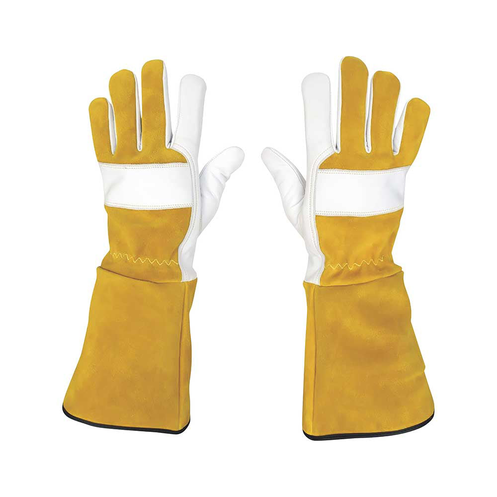 Klutch Cut Resist Cowhide Tig Weld Glove XL Pair Gold/White