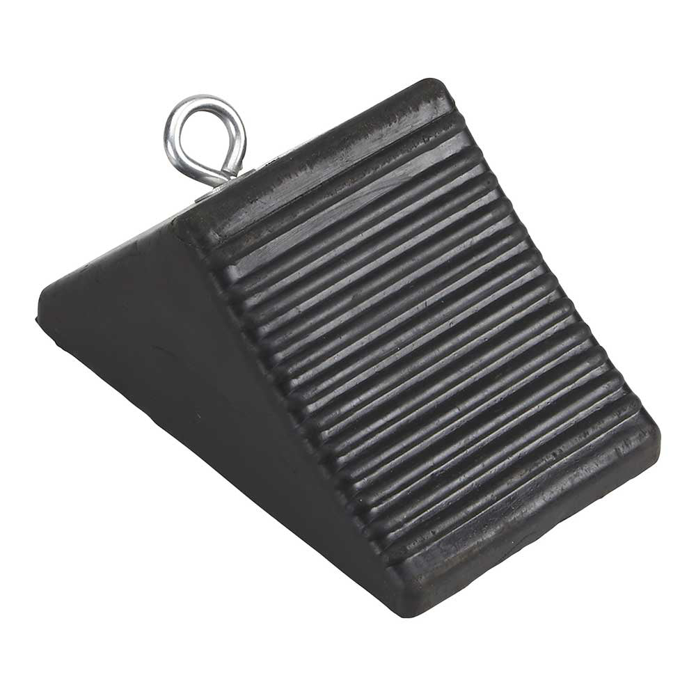 Ironton Nylon Reinforced Rubber Wheel Chock with Eyebolt