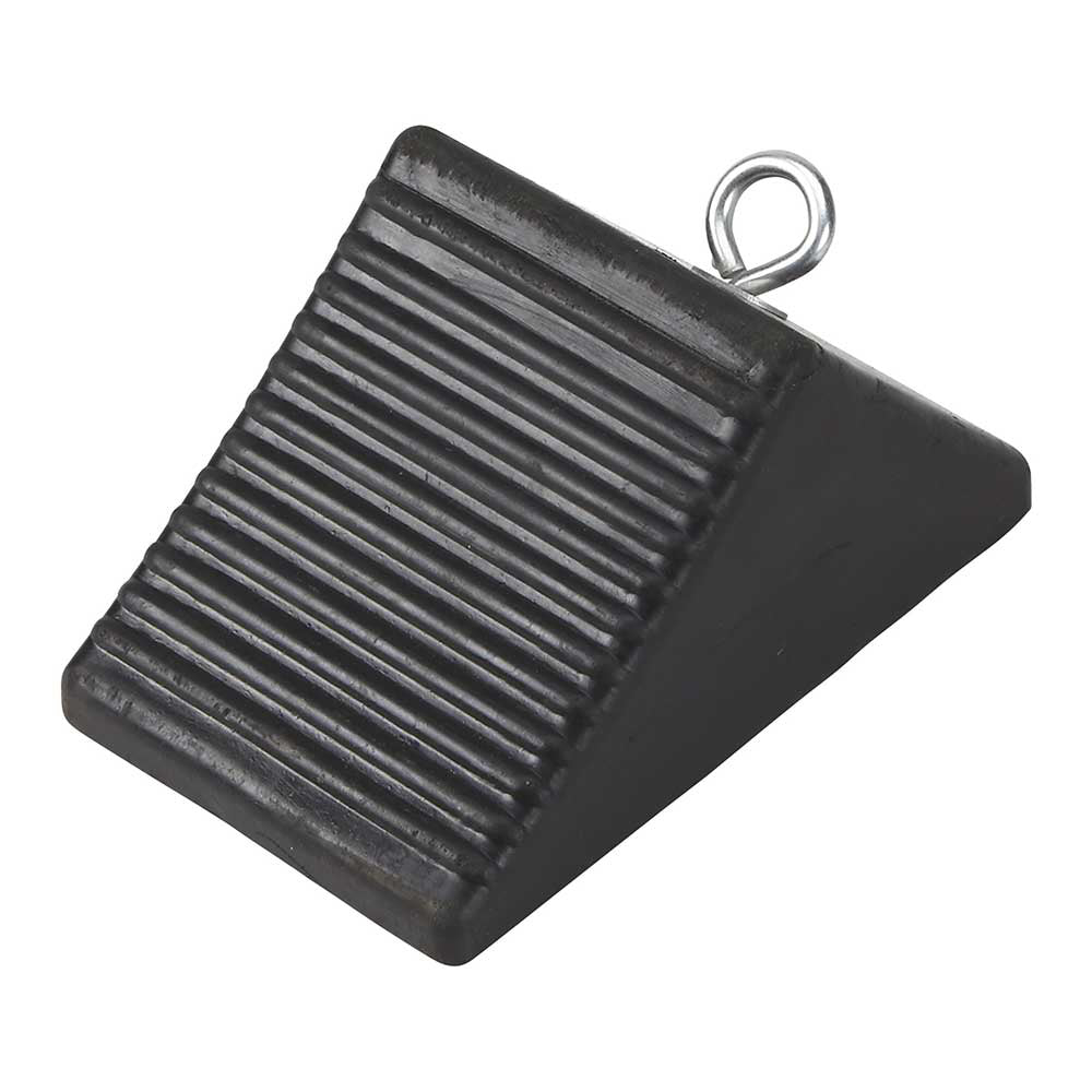 Ironton Nylon Reinforced Rubber Wheel Chock with Eyebolt