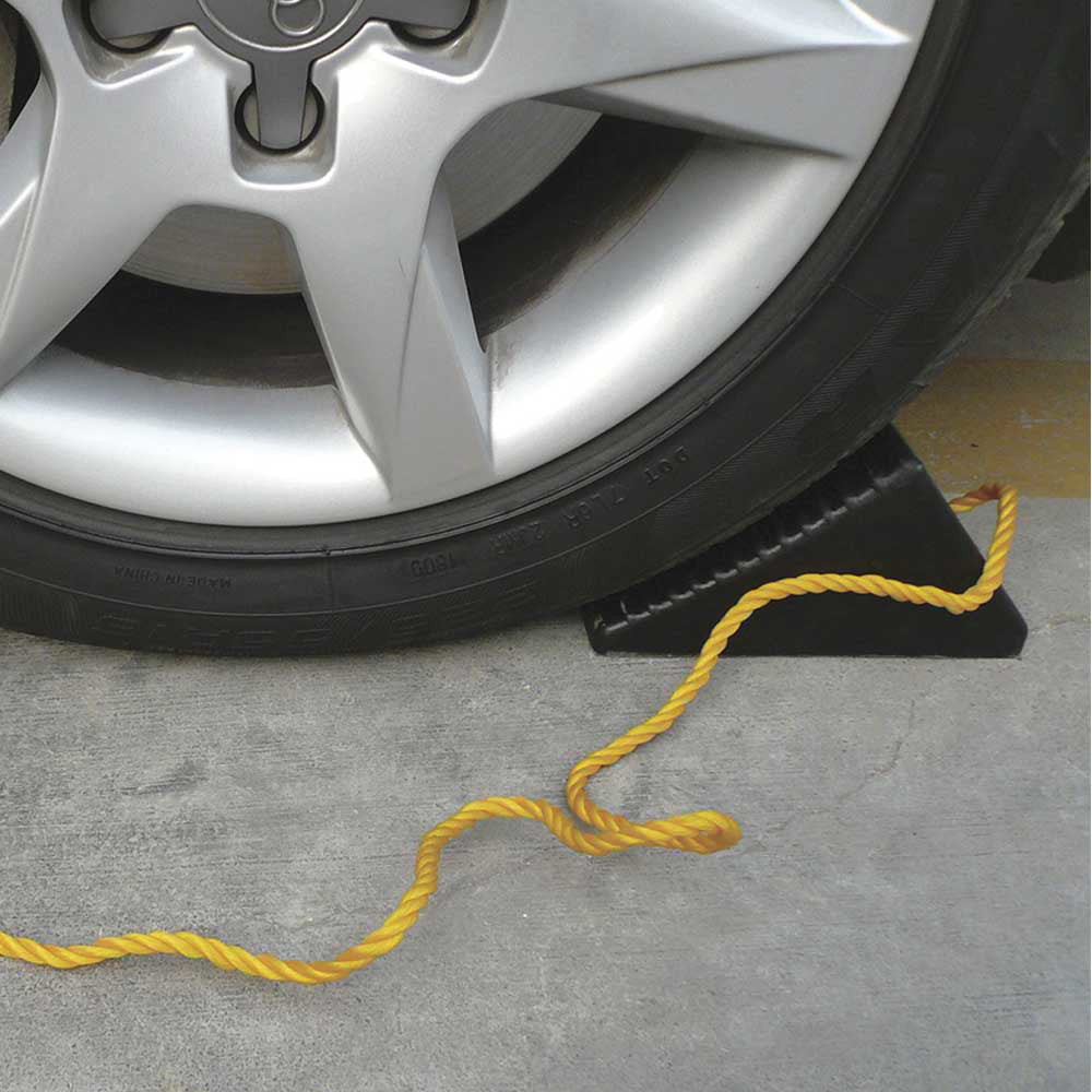 Ironton Nylon Reinforced Rubber Wheel Chock with Eyebolt