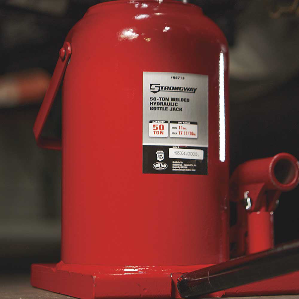 Strongway 50-Ton Hydraulic Bottle Jack | Welded Base