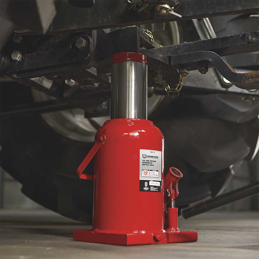 Strongway 50-Ton Hydraulic Bottle Jack | Welded Base