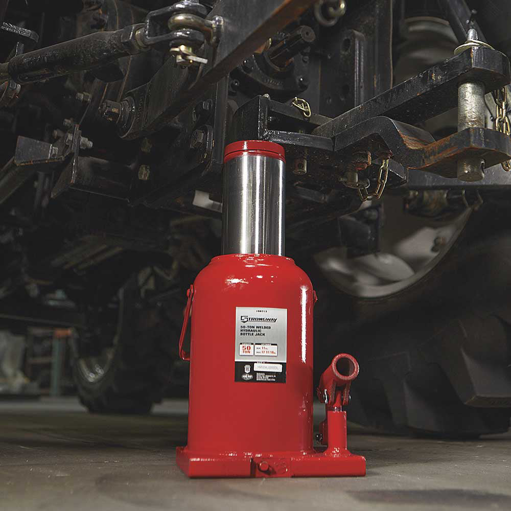 Strongway 50-Ton Hydraulic Bottle Jack | Welded Base