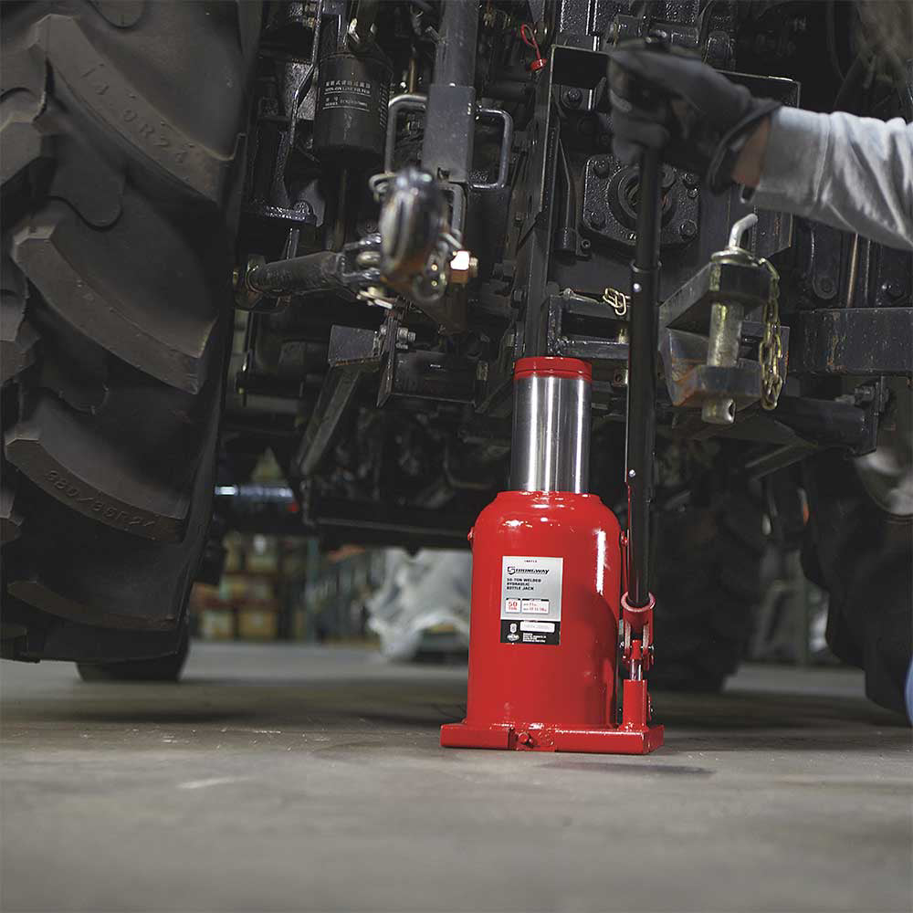 Strongway 50-Ton Hydraulic Bottle Jack | Welded Base