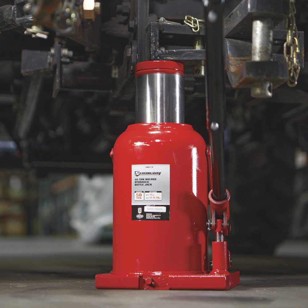 Strongway 50-Ton Hydraulic Bottle Jack | Welded Base