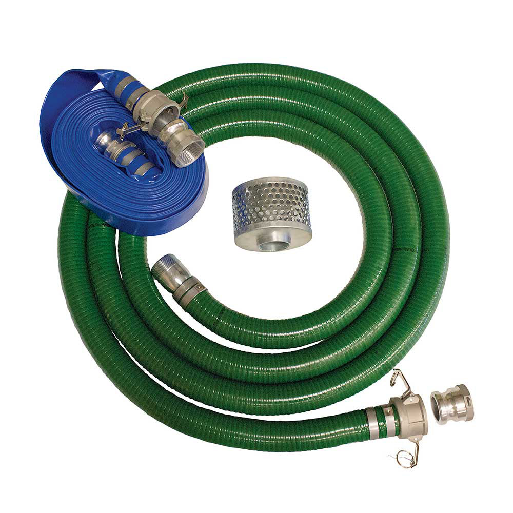 Brave 2-In. Hose Kit | 20-Ft. Suction Hose | 50-Ft. Discharge Hose | Quick Connect