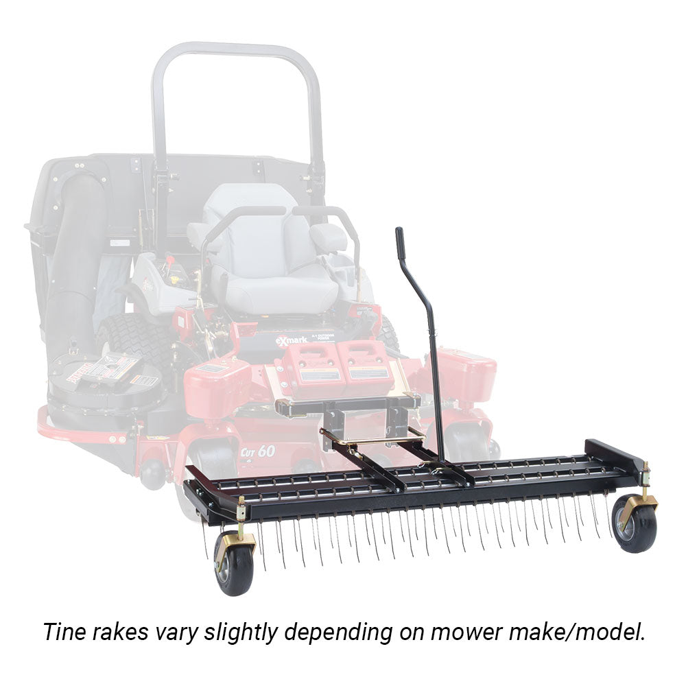 Jrco 60-In. Tine Rake Dethatcher | Heavy Duty Wheels | No Mount Bar | 2 Bend L | 15In