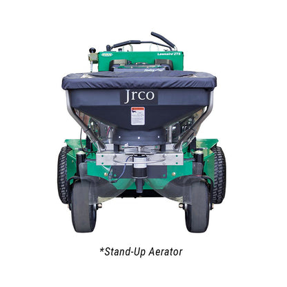 Jrco Broadcaster Spreader | Hitch Mount Attachment | Cable Control | For Side-by-Side Utility Vehicles, Stand-On Aerators, and Other Mowers or Blowers Equipped with Square Hitch Receiver Mount