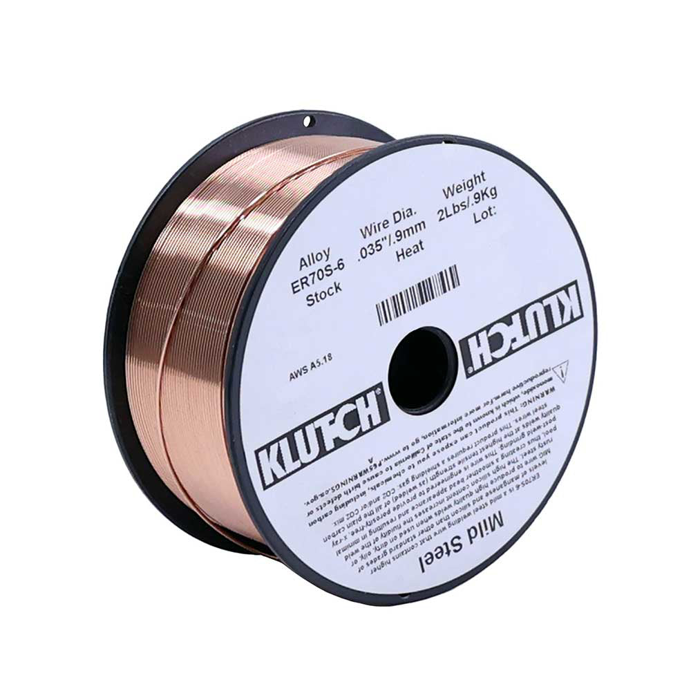 Klutch ER70S-6 Carbon Steel Welding Wire 2-Ib Spool, Size 0.035-In.