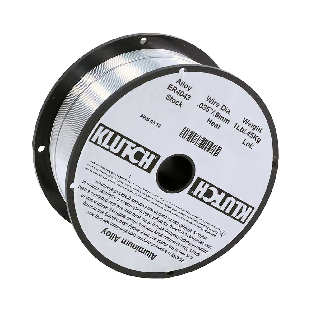 Klutch ER4043 Aluminum MIG Welding Wire 1-Ib Spool, Size 0.035-In.