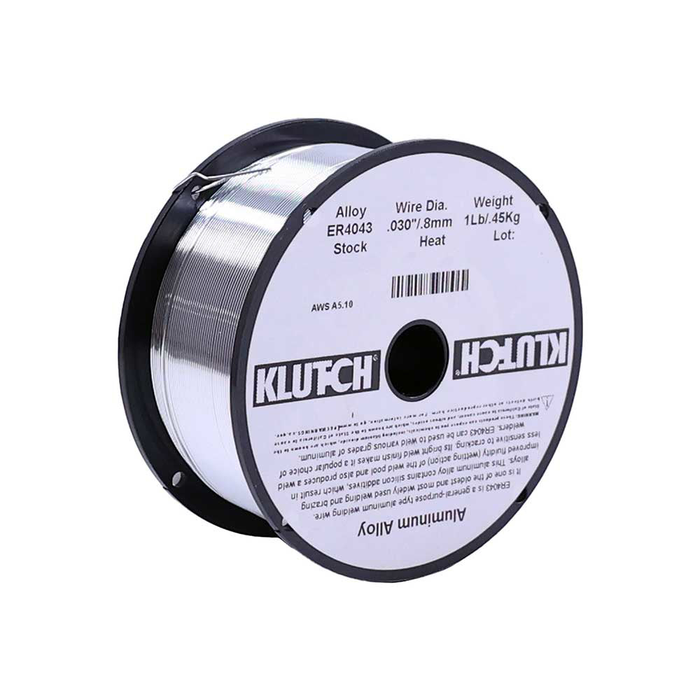 Klutch ER4043 Aluminum MIG Welding Wire 1-Ib Spool, Size 0.030-In.