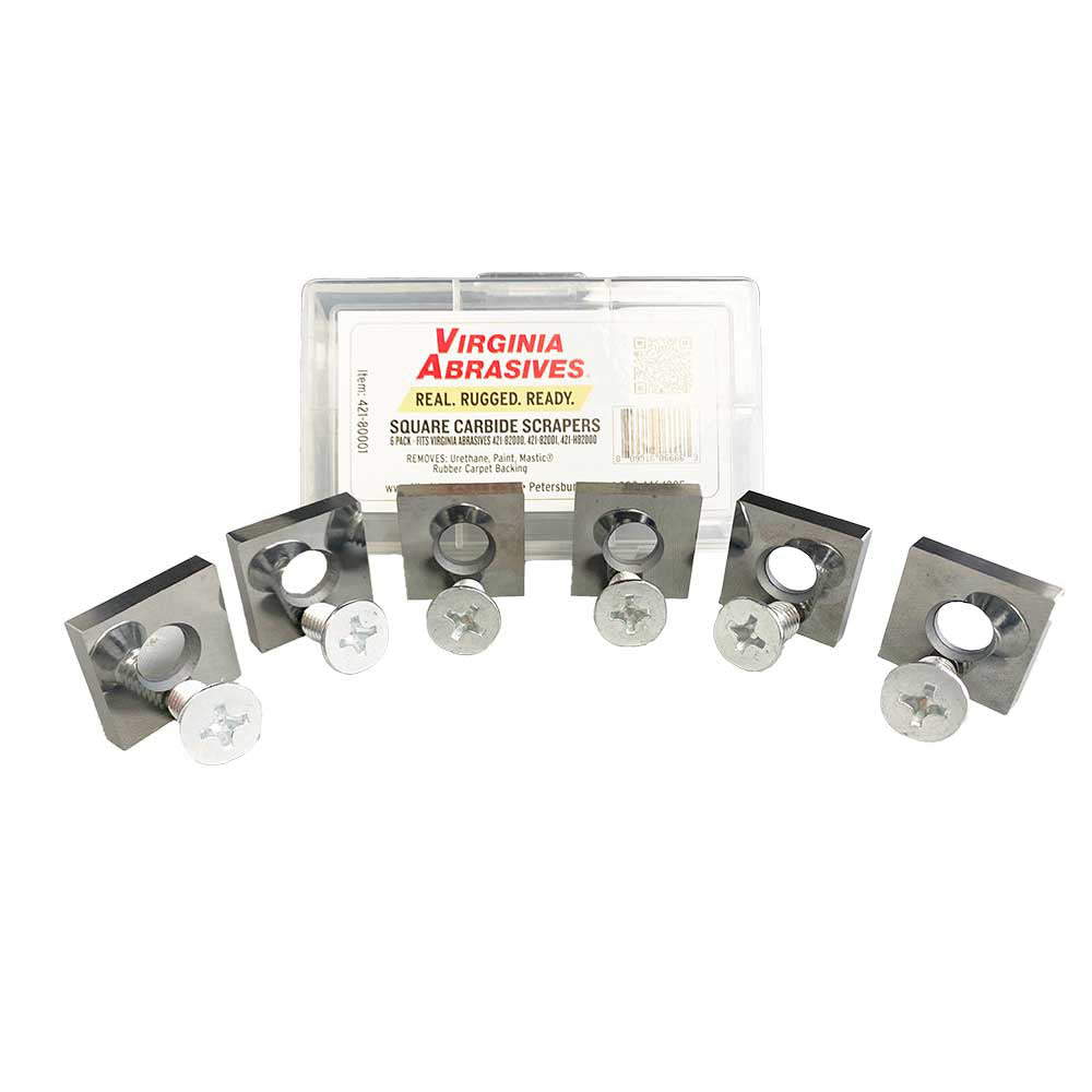Virginia Abrasives Square Carbide Scraper Replacements | Box of 6