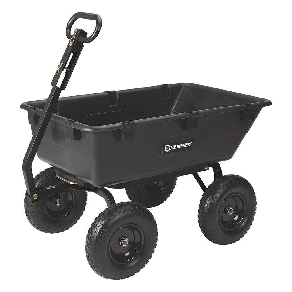 Strongway Poly Garden Wagon| 1200-Lb. Capacity | 44 In. L x 26 In. W x 26 In. H| 13-In. Pneumatic Tires