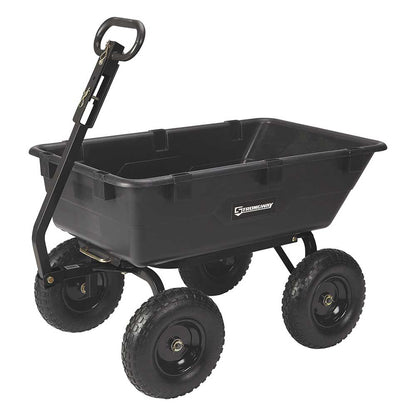 Strongway Poly Garden Wagon| 1200-Lb. Capacity | 44 In. L x 26 In. W x 26 In. H| 13-In. Pneumatic Tires