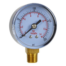 Klutch | Air Pressure Gauge | Bottom Mount| 200 PSI