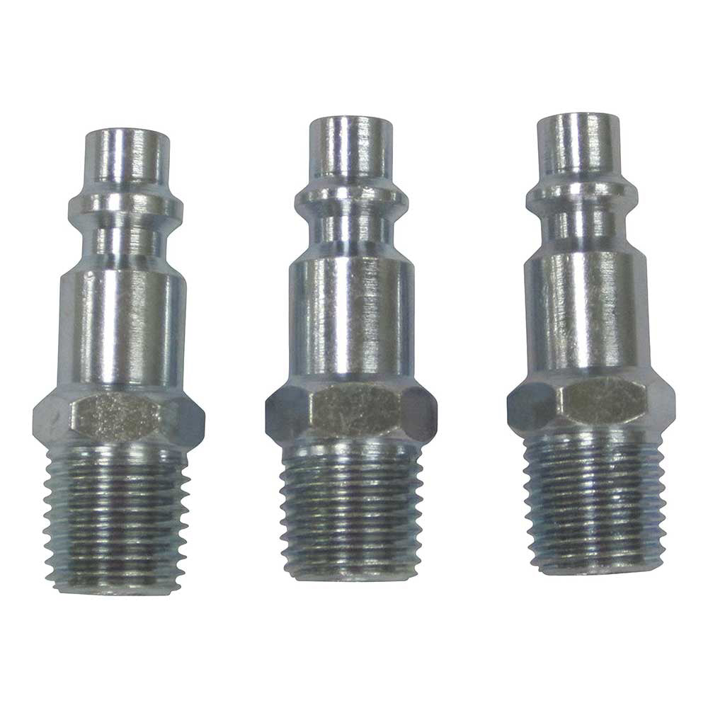 Klutch |Male Air Plug | 1/4-In. | Pack of 3