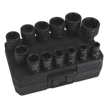 Klutch | SAE Drive Impact Socket Set | 1/2-In. | Chrome