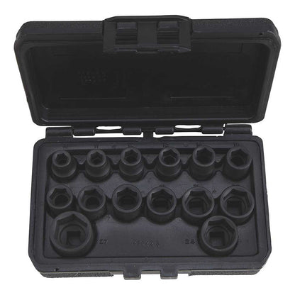 Klutch | Drive Impact Socket Set | 1/2-In. | Chrome | Metric