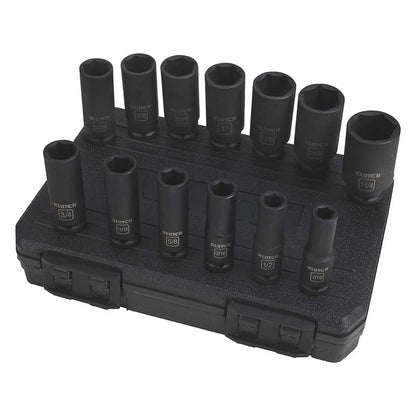 Klutch | Drive Deep Impact Socket Set | 1/2-In. | Chrome Moly