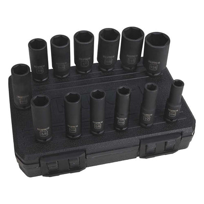 Klutch | Drive Deep Impact Socket Set | 1/2-In. | Chrome Moly