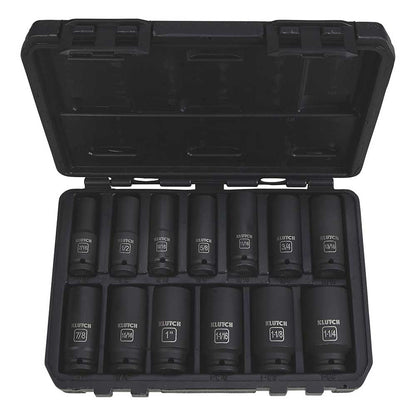 Klutch | Drive Deep Impact Socket Set | 1/2-In. | Chrome Moly