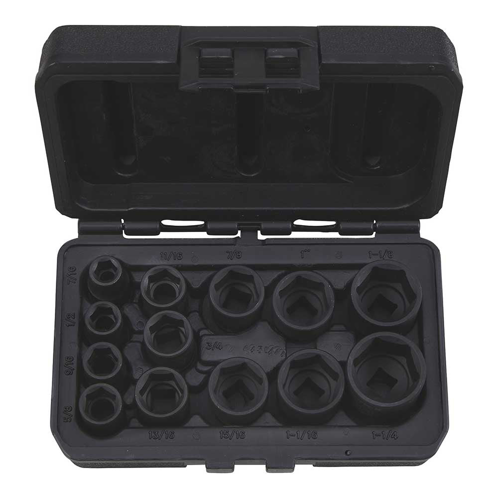Klutch | SAE Drive Impact Socket Set | 1/2-In. | Chrome