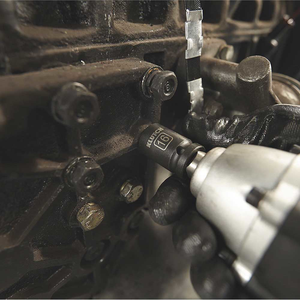Klutch | Drive Impact Socket Set | 1/2-In. | Chrome | Metric