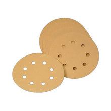 Virginia Abrasives 100 Grit Discs | 6-In. 8H Prem Gold H and L Alo Paper | Box of 50