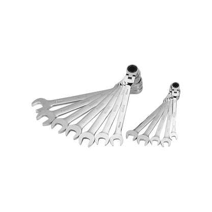 Klutch Flex Ratchet Wrench Set | 12-Pc | Metric 8mm - 19mm