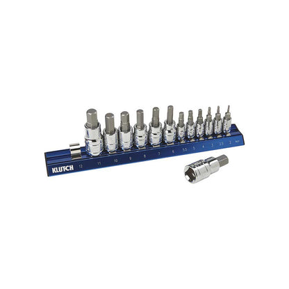Klutch Hex Bit Socket Set | 13-Pc Metric
