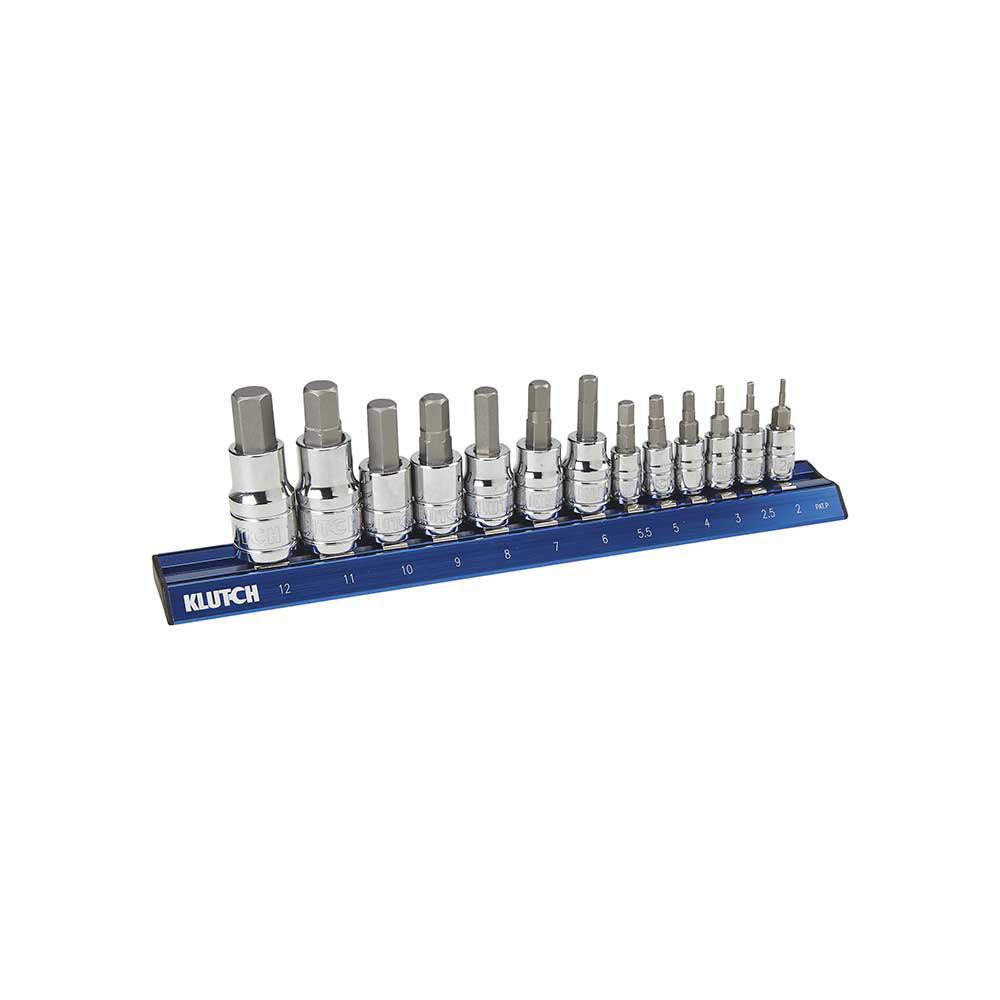 Klutch Hex Bit Socket Set | 13-Pc Metric