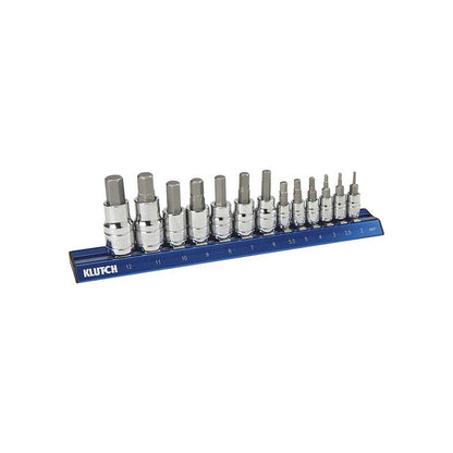 Klutch Hex Bit Socket Set | 13-Pc Metric